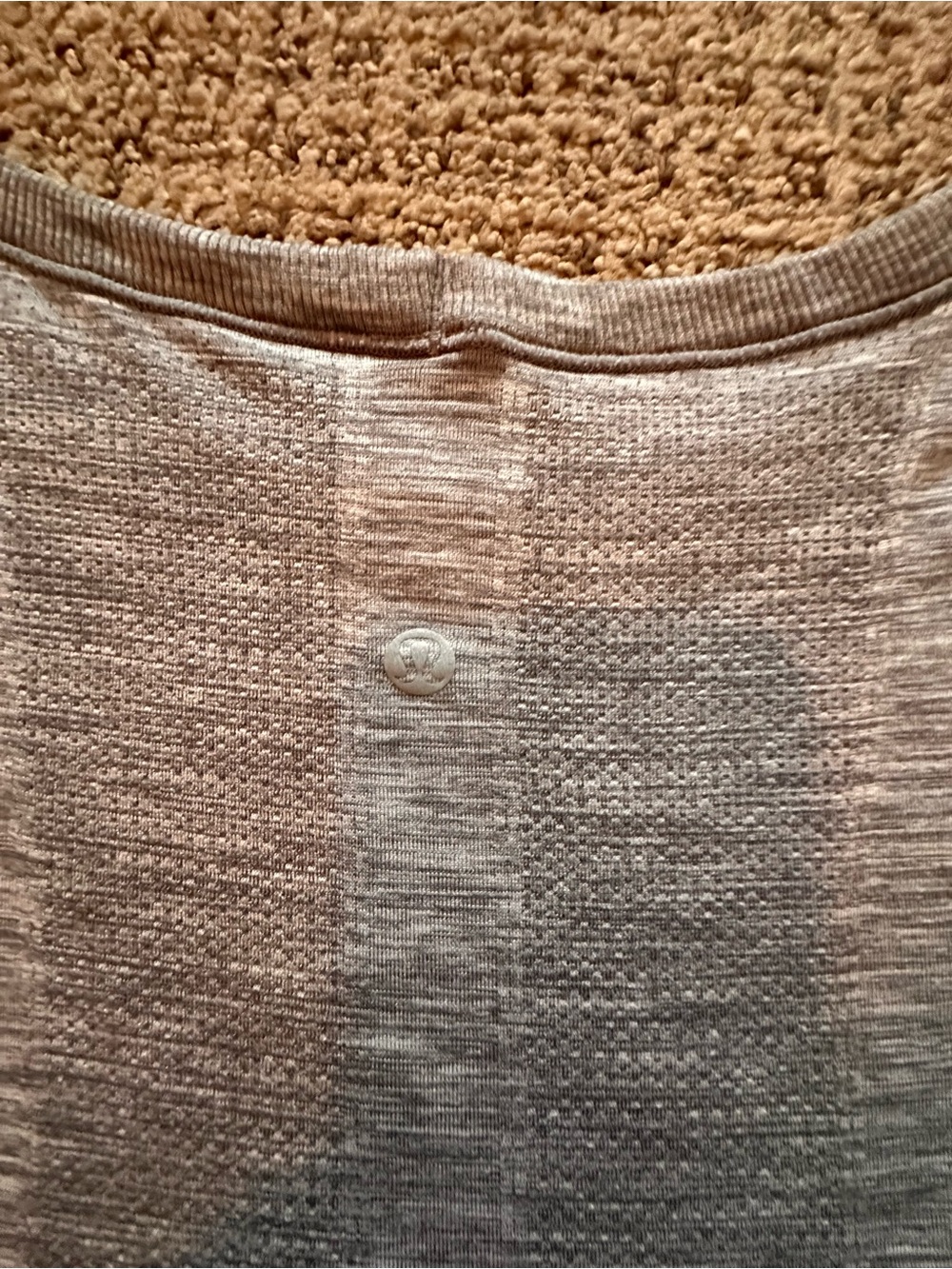 lululemon athletica Heather Gray Long Sleeve Textured Knit Top